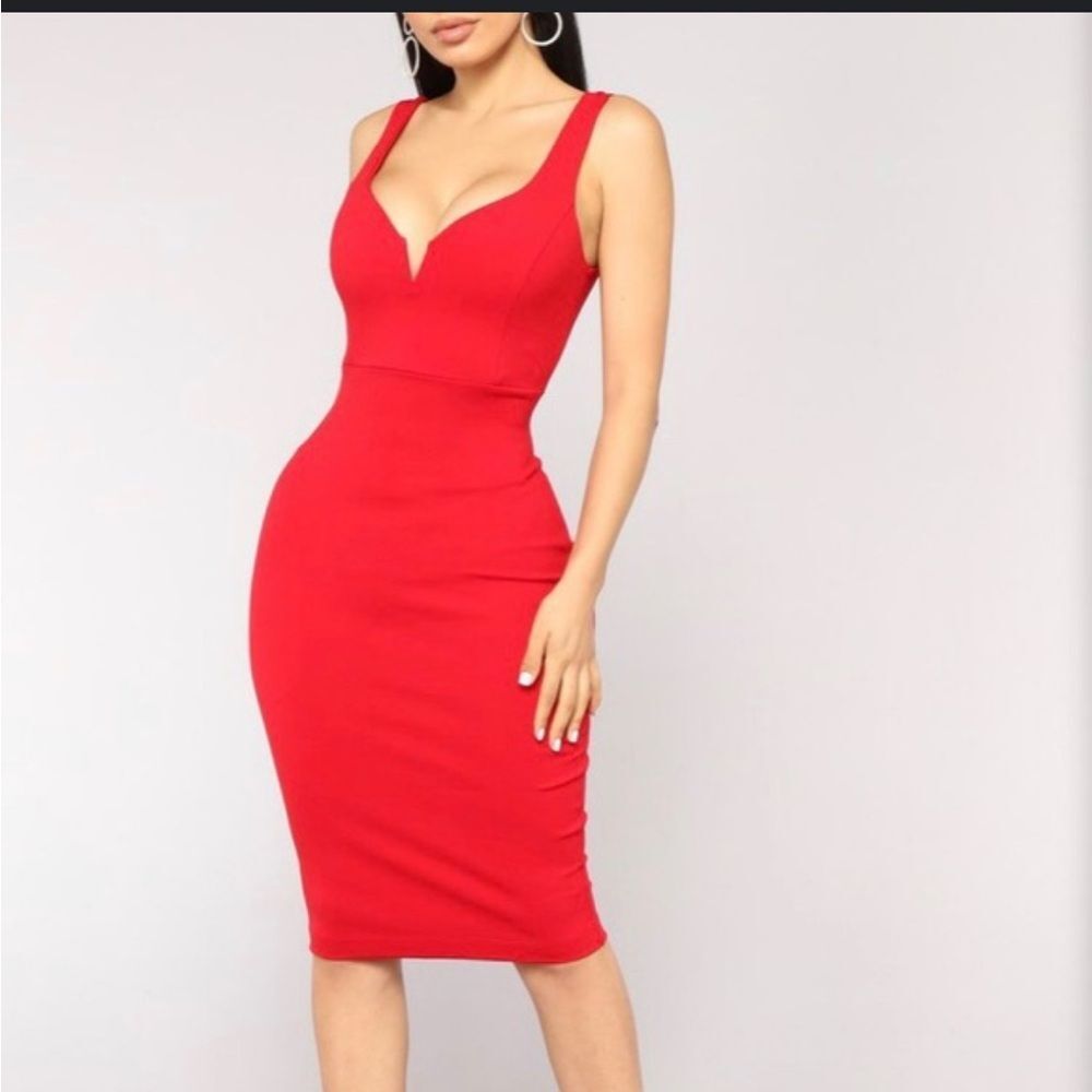 Fashion Nova Red Bodycon Dress